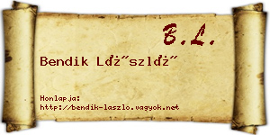 Bendik László névjegykártya