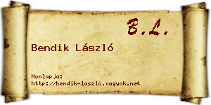 Bendik László névjegykártya